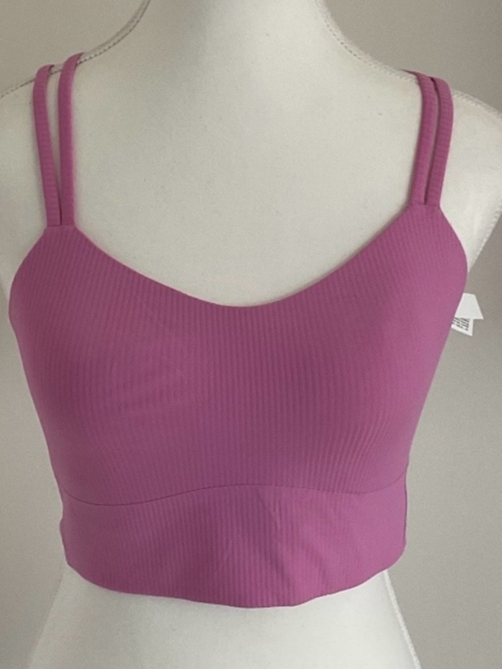 Lululemon Like a Cloud Ribbed Longline Bra B/C, bright pink, size 10